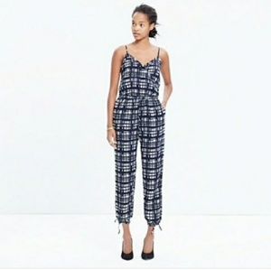 Madewell faux wrap cami jumpsuit in brushstroke